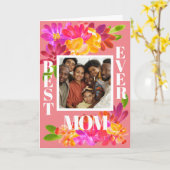 最高の母Ever Bright Water Color花模様フォトカード カード (黄色い花)