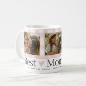 最高の母Ever Ginghamハート3 Photo Mother's Day コーヒーマグカップ (正面左)