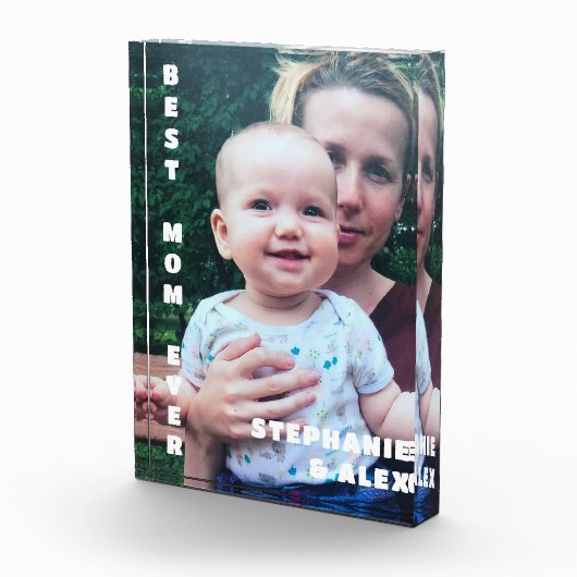 最高の母Ever Photo記念の誕生日パーソナライズされた フォトブロック (右)