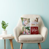 最高の母Ever Photo Collage深い赤 クッション (椅子)