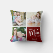 最高の母Ever Photo Collage深い赤 クッション (正面)