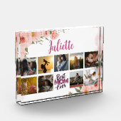 最高の母EVER PINKフローラエレガントKeepsake フォトブロック (左)