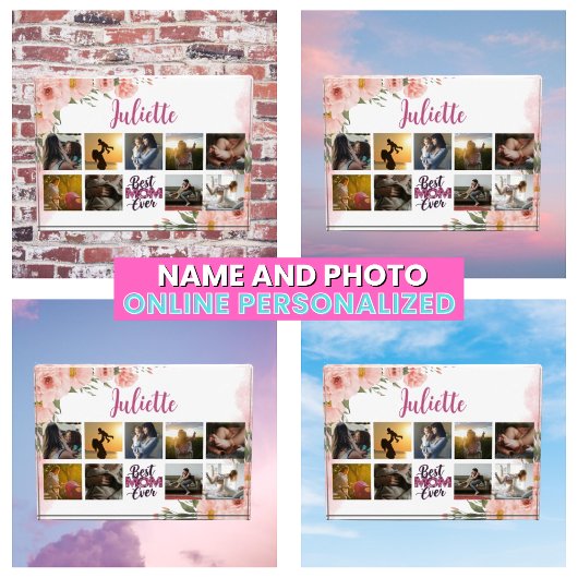 最高の母EVER PINKフローラエレガントKeepsake フォトブロック