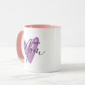 最高の母Ever Purpleハートスクリプト可愛いメッセージ マグカップ (正面左)
