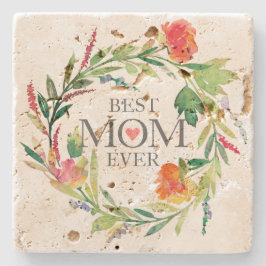 最高の母Ever-Waterカラーフラワーズリース ストーンコースター