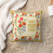 最高の母Ever Wilflowers金ゴールド枠 クッション (ブランケット)