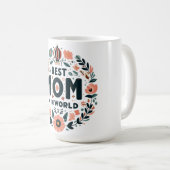 最高の母in the World -フローラリース コーヒーマグカップ (正面右)