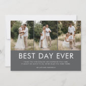 最高の毎日3枚の写真に結婚感謝 サンキューカード (正面)