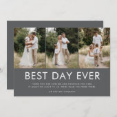 最高の毎日3枚の写真に結婚感謝 サンキューカード (正面/裏面)