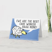 最高の気に労働者バーなし – Sheep Pun カード (正面)