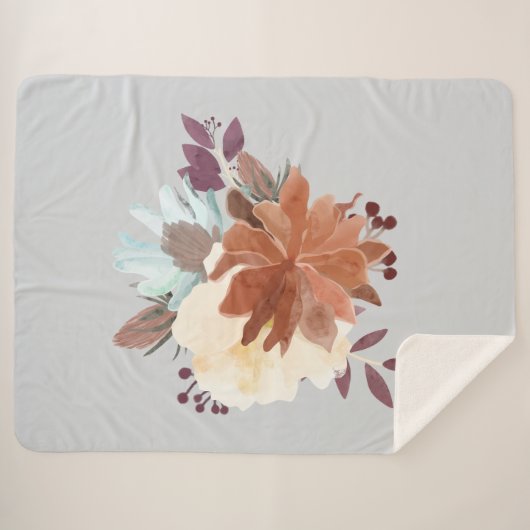 最高の水スタイリッシュ色フローラ シェルパブランケット (正面(横))