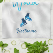 最高の氷勾配の青いスケートで滑るタオル キッチンタオル (折り畳み)