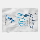 最高の氷勾配の青いスケートで滑るタオル キッチンタオル (横)