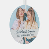 最高の永遠モダンBFFフォトトレンディー ガラスオーナメント (正面右)