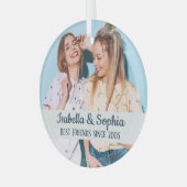 最高の永遠モダンBFFフォトトレンディー ガラスオーナメント (正面左)
