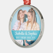最高の永遠モダンBFFフォトトレンディー メタルオーナメント (左)