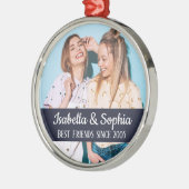最高の永遠モダンBFFフォトトレンディー メタルオーナメント (左)