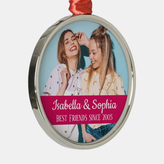 最高の永遠モダンBFFフォトトレンディー メタルオーナメント (右)