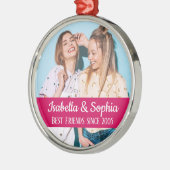 最高の永遠モダンBFFフォトトレンディー メタルオーナメント (左)