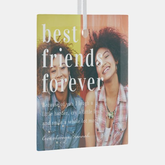 最高の永遠 |引用文&フォトギフト ガラスオーナメント (正面右)