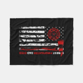 最高の消防士パパ フリースブランケット (正面(横))