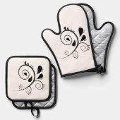 最高の無地のカラー銀色キルティング保温法 鍋つかみ&鍋敷きセット (正面/裏面)