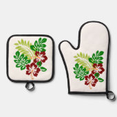 最高の無地のカラー銀色キルティング保温法 鍋つかみ&鍋敷きセット (正面)