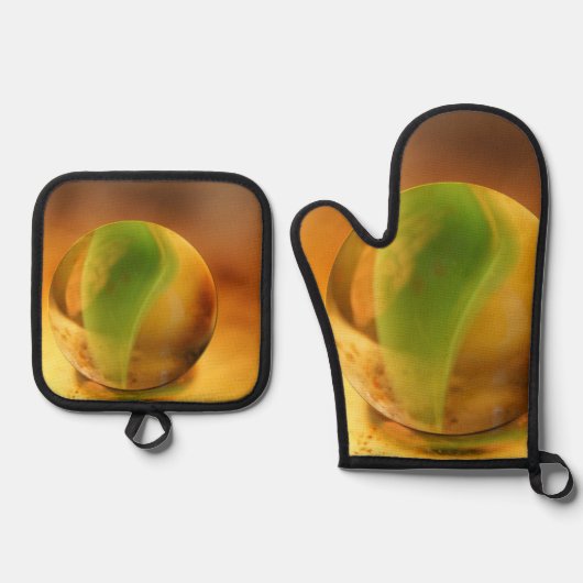 最高の無地のカラー銀色キルティング保温法 鍋つかみ&鍋敷きセット (正面)