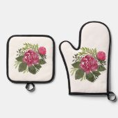 最高の無地のカラー銀色キルティング保温法 鍋つかみ&鍋敷きセット (正面)