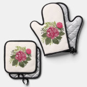 最高の無地のカラー銀色キルティング保温法 鍋つかみ&鍋敷きセット (正面/裏面)