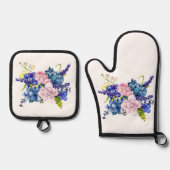 最高の無地のカラー銀色キルティング保温法 鍋つかみ&鍋敷きセット (正面)