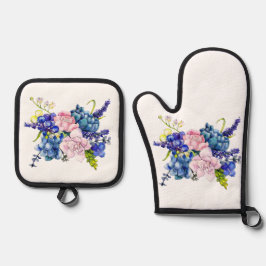 最高の無地のカラー銀色キルティング保温法 鍋つかみ&鍋敷きセット