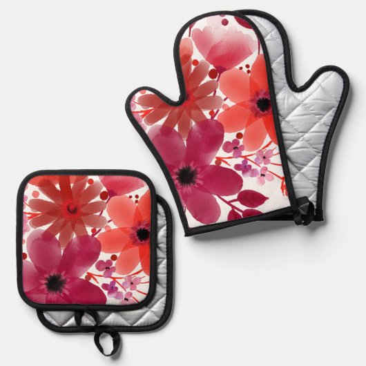 最高の無地のカラー銀色キルティング保温法 鍋つかみ&鍋敷きセット (正面/裏面)