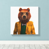 最高の熊 キャンバスプリント (インサイチュ (ウッドフロア))