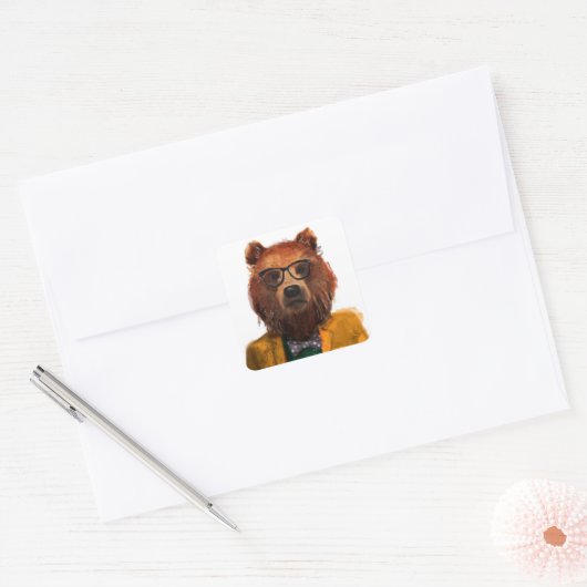 最高の熊 スクエアシール (封筒)