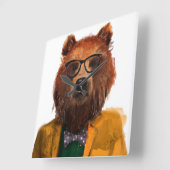 最高の熊 スクエア壁時計 (傾斜)