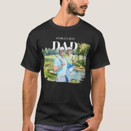 最高の父さんカスタムフォトイニシャルゴルフコース Tシャツ