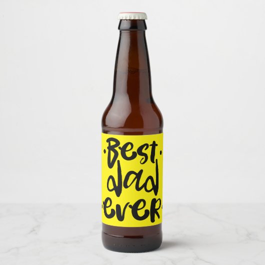 最高の父さんモダンスクリプト父の日 ビールラベル (正面)