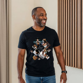 最高の父さんモダンフォトコラージュ オーダーメイド トライブレンドTシャツ