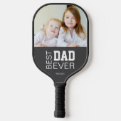 最高の父さん カスタム写真 名前 グレー ピックルボールラケット (裏面)