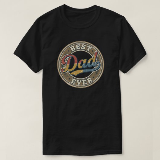 最高の父さん ステッカー デザイン Tシャツ (デザイン正面)