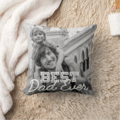 最高の父さん ステッチ風カスタムフォト クッション (ブランケット)