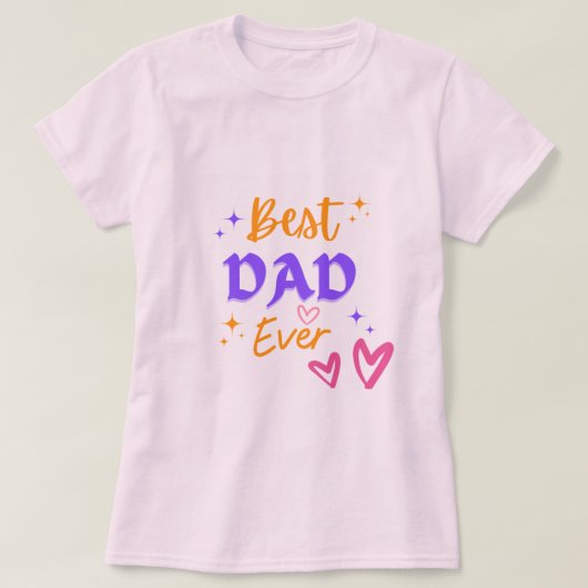 最高の父さん ピンクの女性用父の日タイポグラフィ Tシャツ (デザイン正面)
