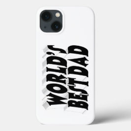最高の父さん ブラック3Dテキスト iPhone 13ケース