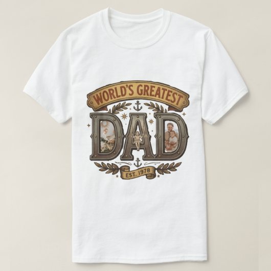 最高の父さん レトロな雰囲気のデザイン Tシャツ (デザイン正面)