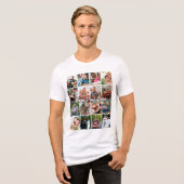 最高の父さん 16枚フォトコラージュ パーソナライズド トライブレンドＴシャツ (正面全面)