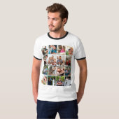 最高の父さん 16枚フォトコラージュ パーソナライズド Tシャツ (正面フル)