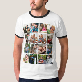 最高の父さん 16枚フォトコラージュ パーソナライズド Tシャツ