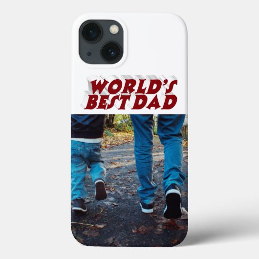 最高の父さん 3Dテキスト バーガンディー お写真入り Case-Mate iPhoneケース (裏面)
