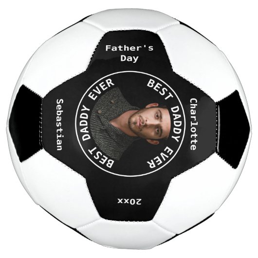 最高の父の日の写真パーソナライズされた サッカーボール (回転)